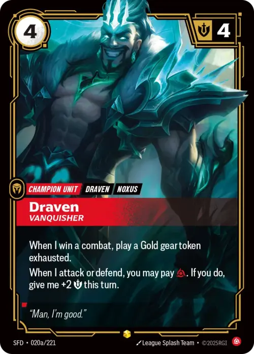 Draven, Vanquisher Card Front