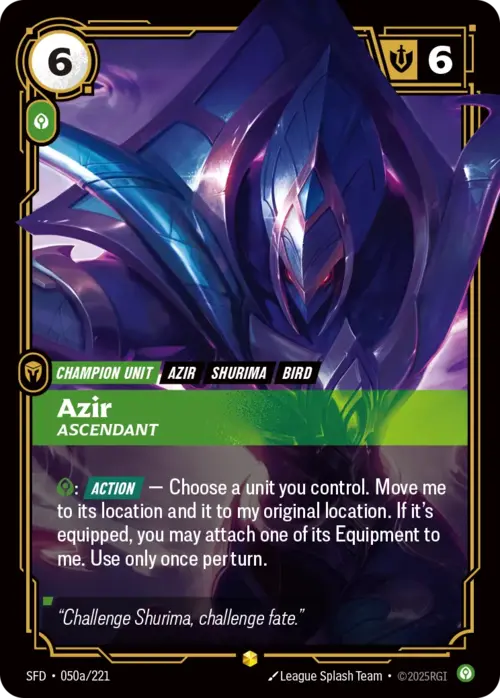 Azir, Ascendant Card Front