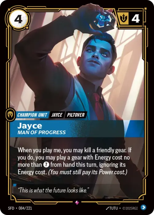 Jayce, Man of Progress Card Front