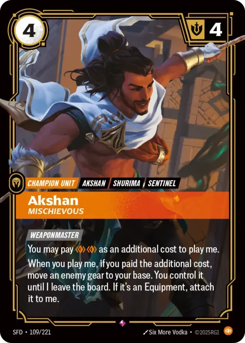 Akshan, Mischievous Card Front