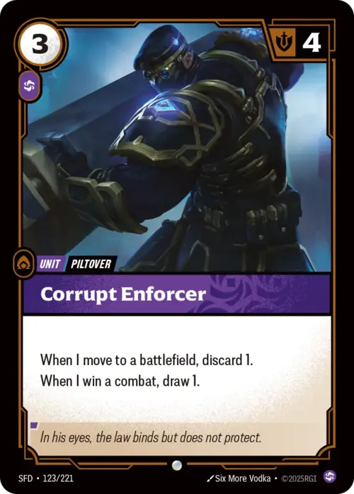 Corrupt Enforcer Card Front