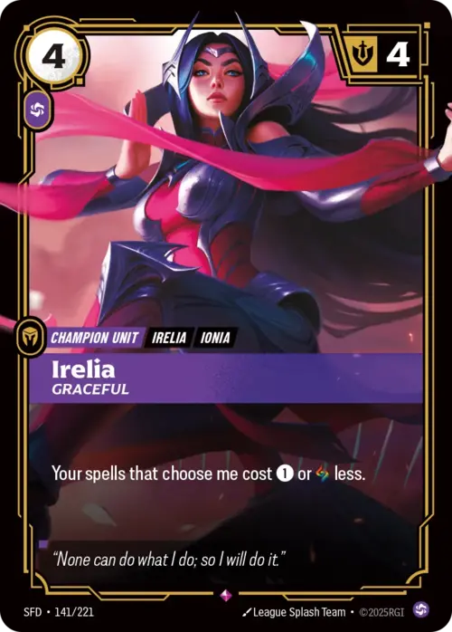 Irelia, Graceful Card Front