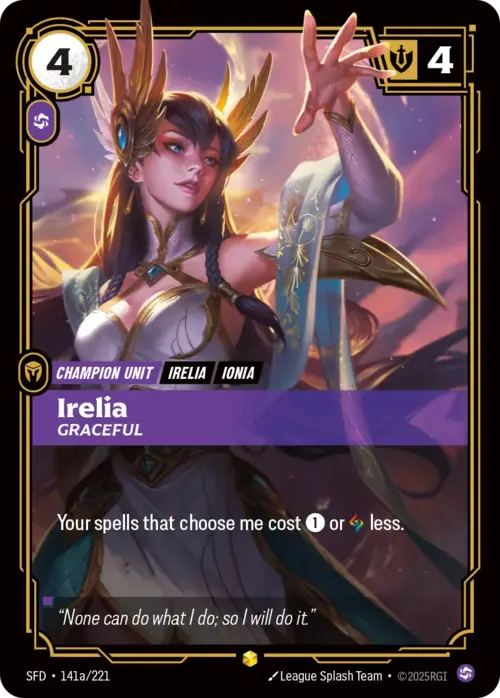 Irelia, Graceful Card Front