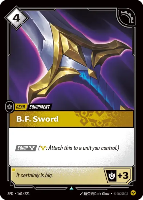 B.F. Sword Card Front
