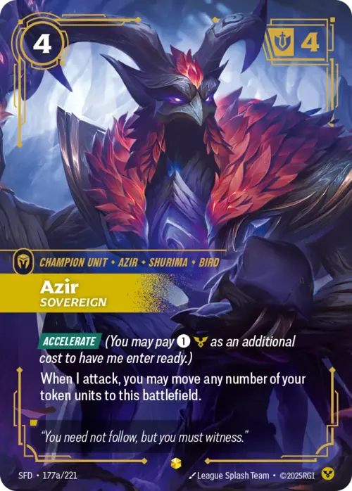 Azir, Sovereign Card Front