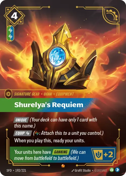 Shurelya's Requiem Card Front