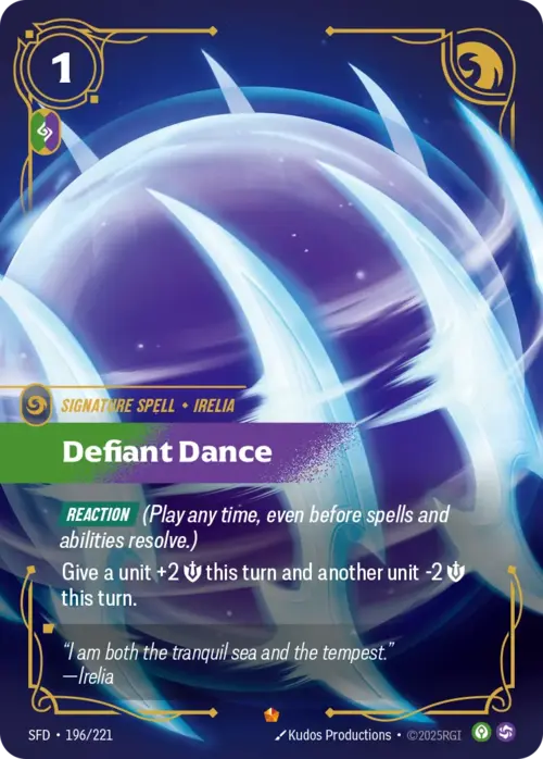 Defiant Dance Card Front