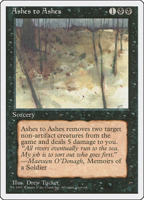 Ashes to Ashes Card Front