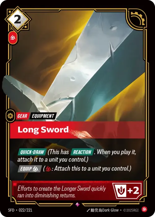 Long Sword Card Front