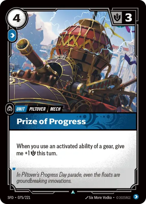 Prize of Progress Card Front