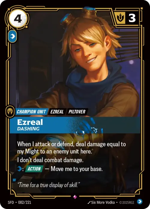 Ezreal, Dashing Card Front