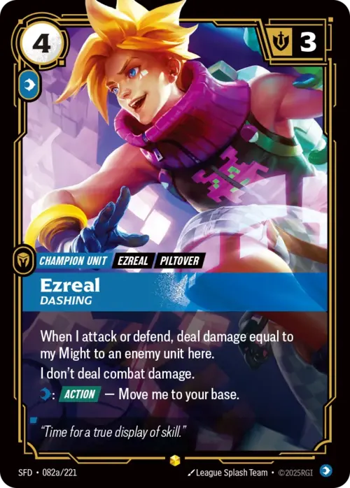 Ezreal, Dashing Card Front