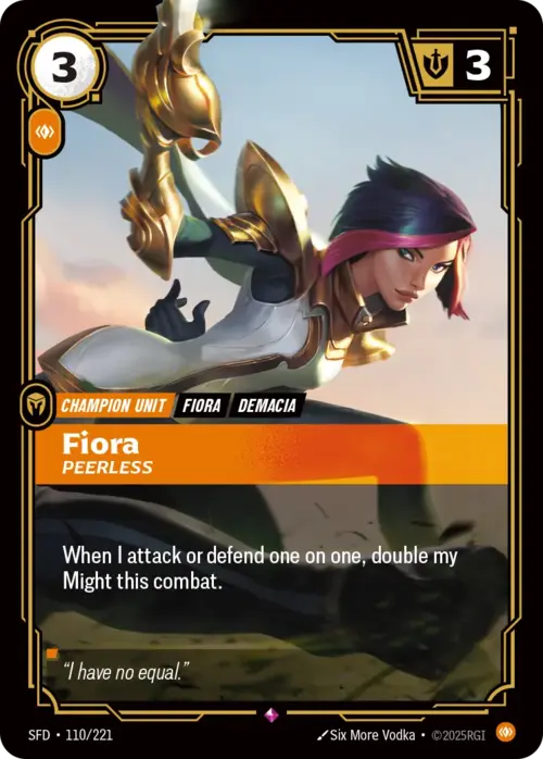 Fiora, Peerless Card Front
