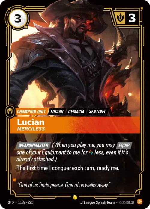 Lucian, Merciless Card Front