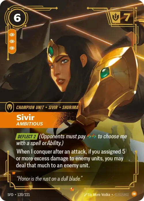 Sivir, Ambitious Card Front