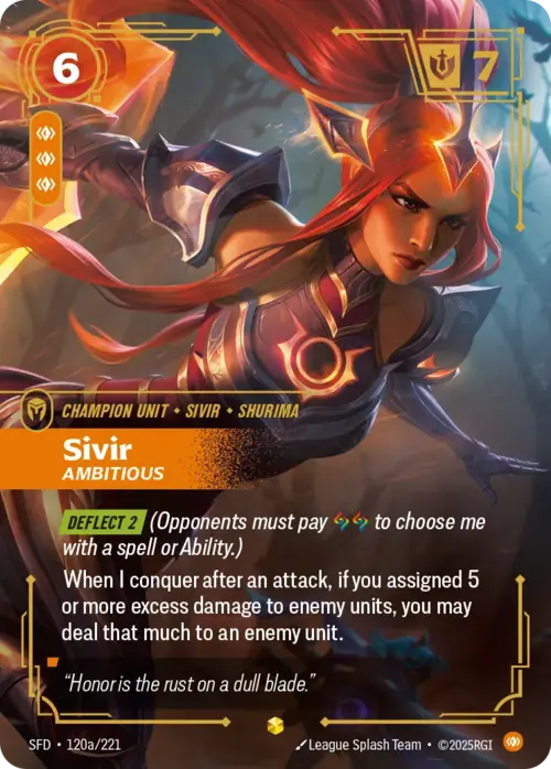 Sivir, Ambitious Card Front