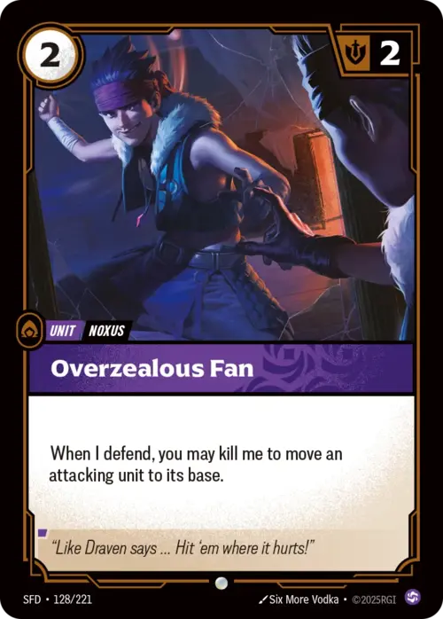 Overzealous Fan Card Front