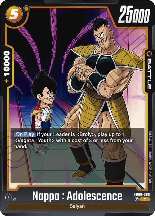 Nappa : Adolescence Card Front
