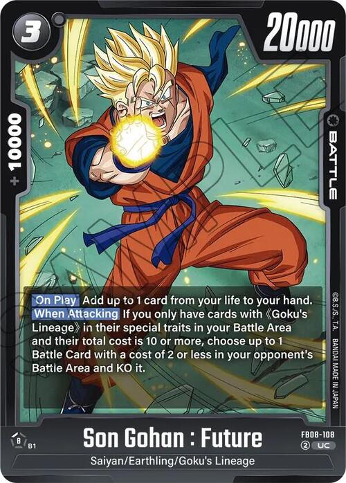 Son Gohan : Future Card Front
