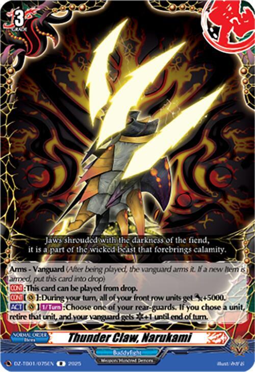 Thunder Claw, Narukami Card Front