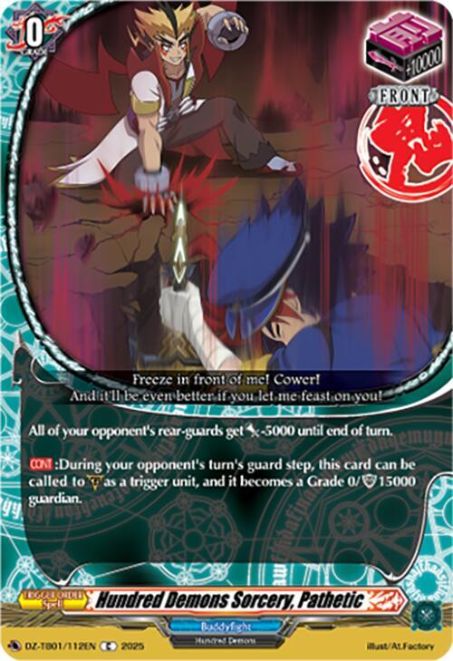 Hundred Demons Sorcery, Pathetic Card Front