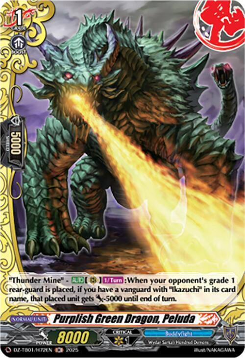 Purplish Green Dragon, Peluda Card Front