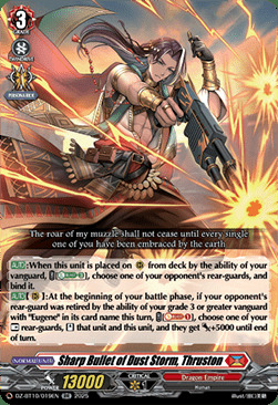 Sharp Bullet of Dust Storm, Thruston Card Front