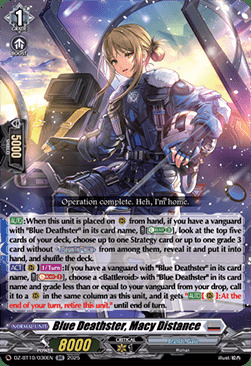 Blue Deathster, Macy Distance Card Front