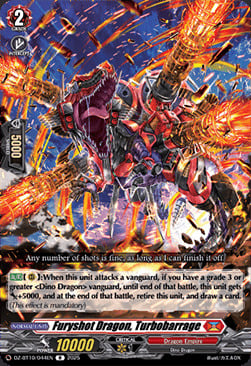 Furyshot Dragon, Turbobarrage Card Front