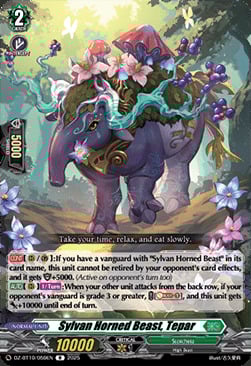 Sylvan Horned Beast, Tepar Card Front