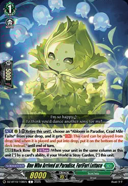 One Who Arrived at Paradise, FuriFuri Lettuce Card Front