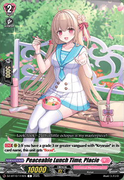 Peaceable Lunch Time, Placie Card Front