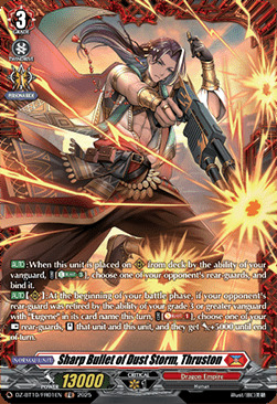 Sharp Bullet of Dust Storm, Thruston Card Front