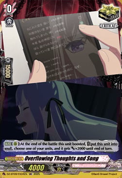 Overflowing Thoughts and Song Card Front