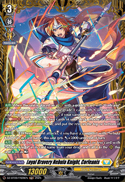 Loyal Bravery Nebula Knight, Corleanis Card Front