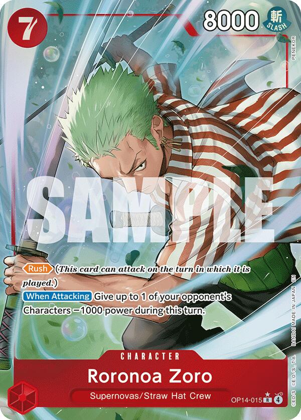 zoro one piece card game OP09-076 Roronoa Zoro : Rare English One Piece TCG Card : OP09: Emperors in the New World main image 0