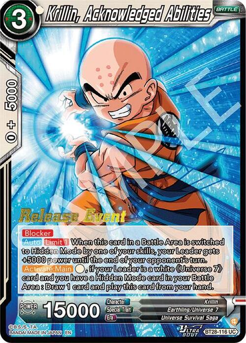 Krillin, Acknowledged Abilities Card Front