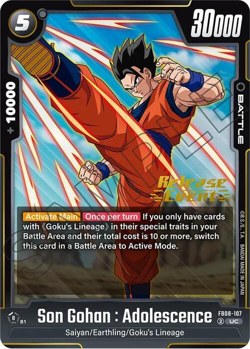 Son Gohan : Adolescence Card Front