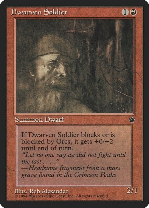 Dwarven Soldier Card Front