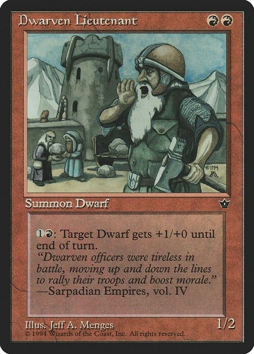 Dwarven Lieutenant Card Front