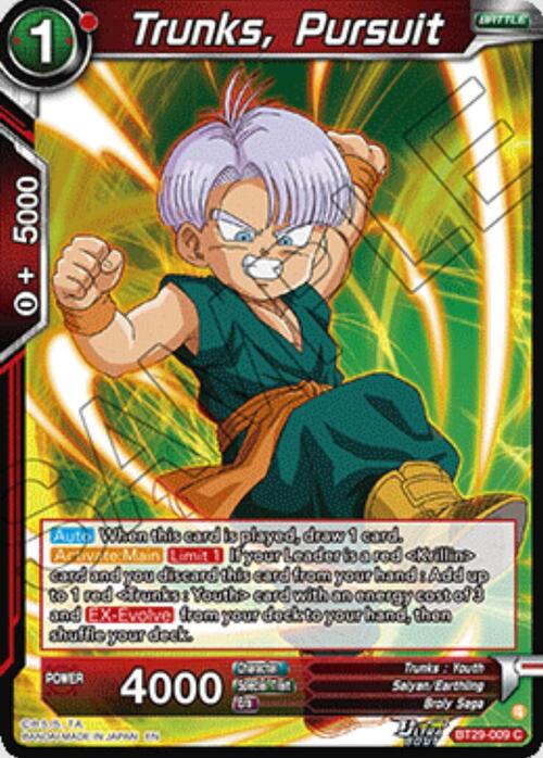 Trunks, Pursuit Card Front