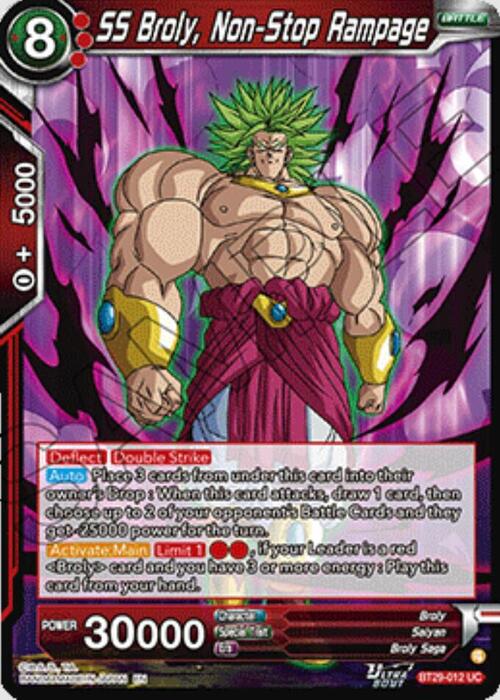 SS Broly, Non-Stop Rampage Card Front