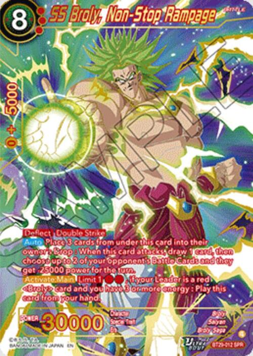 SS Broly, Non-Stop Rampage Card Front
