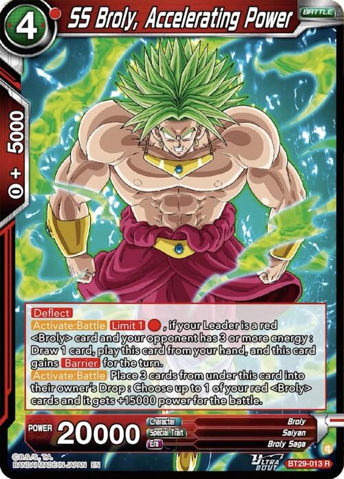 SS Broly, Accelerating Power Card Front