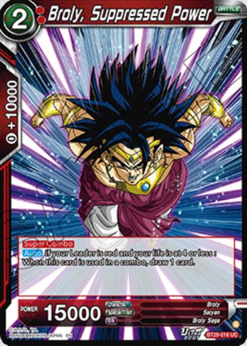 Broly, Suppressed Power Card Front