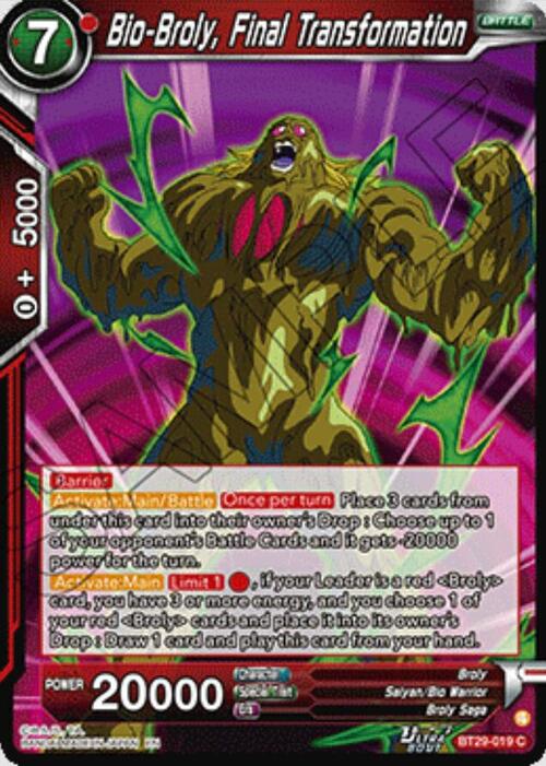 Bio-Broly, Final Transformation Card Front
