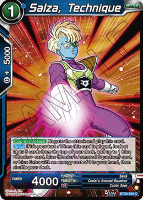 Salza, Technique Card Front