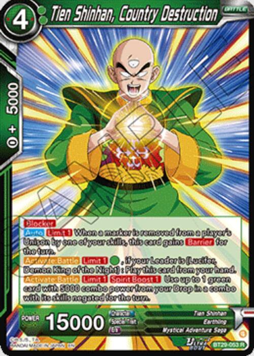 Tien Shinhan, Country Destruction Card Front