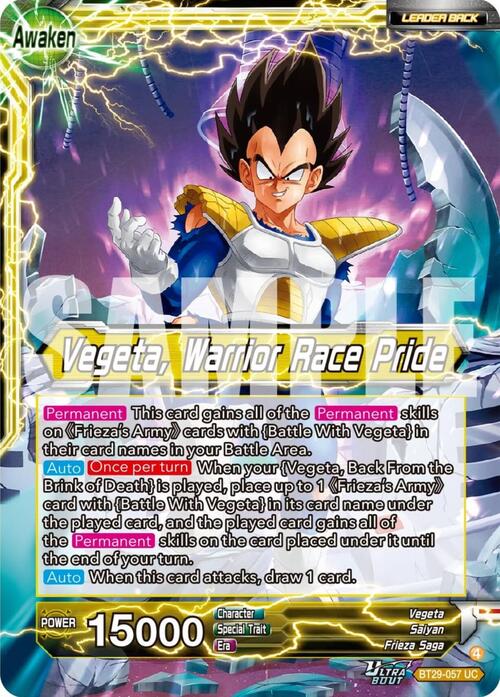 Vegeta // Vegeta, Warrior Race Pride Card Front