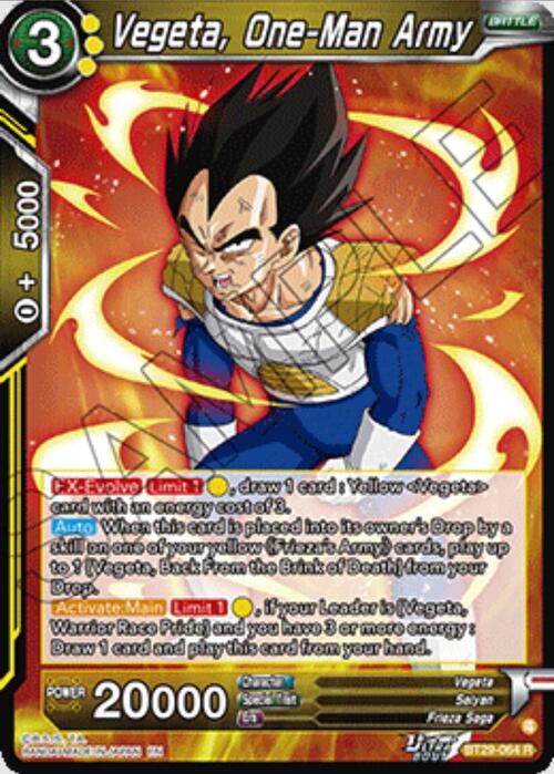 Vegeta, One-Man Army Card Front
